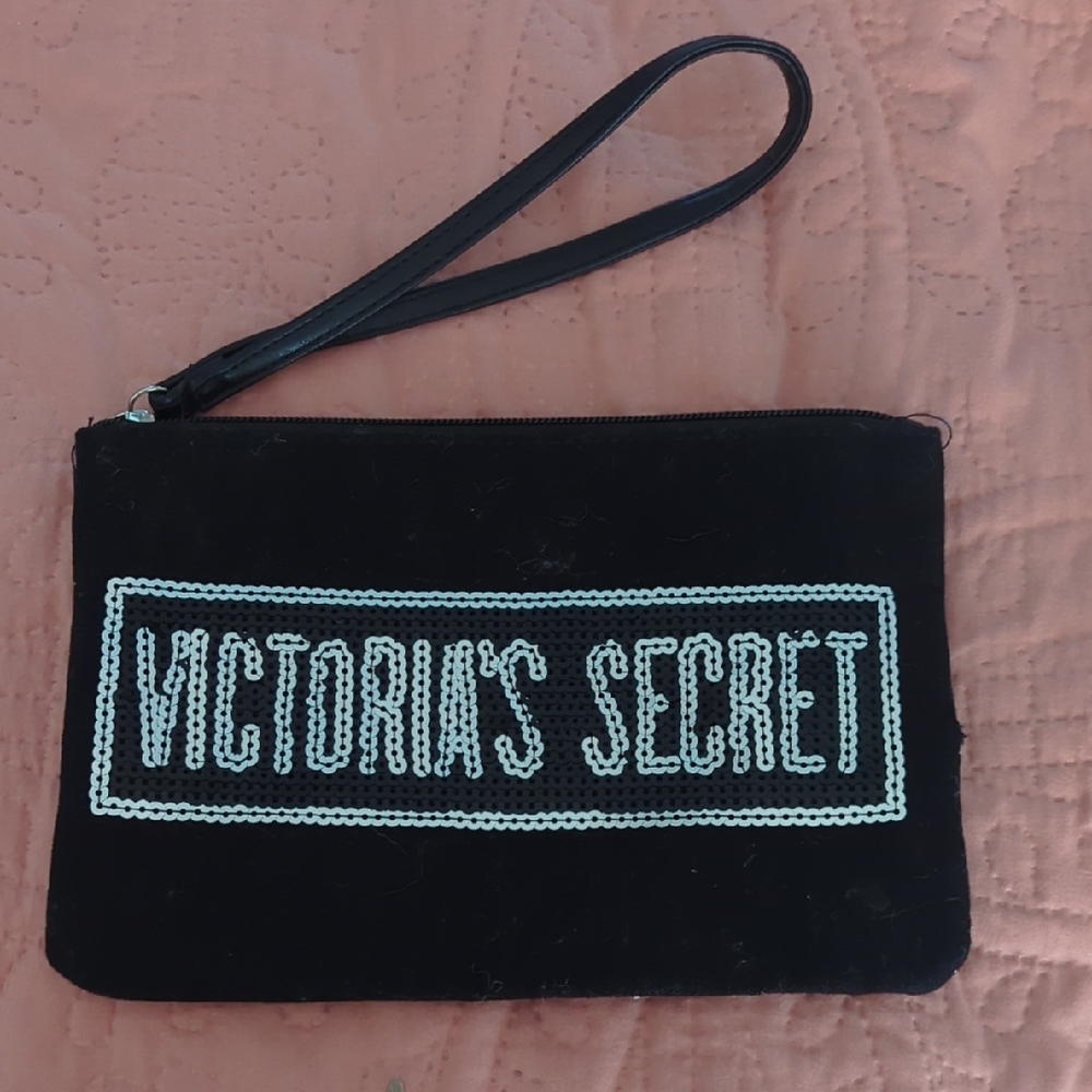 Victoria's Secret Black and Silver Wristlet